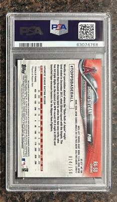 2018 Topps Chrome Shohei Ohtani Auto /150 PSA 9 Blue Wave #RA-SO
