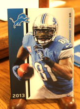 Detroit Lions 2013 Pocket Schedule Calvin Johnson Pepsi Max