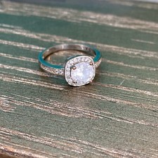 Vintage Sterling Silver .925 CZ Promise Friendship Engagement Ring Size 7.75