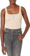 GUESS womens Sleeveless Kaylee Hook Eye Knit Bodysuit,M.