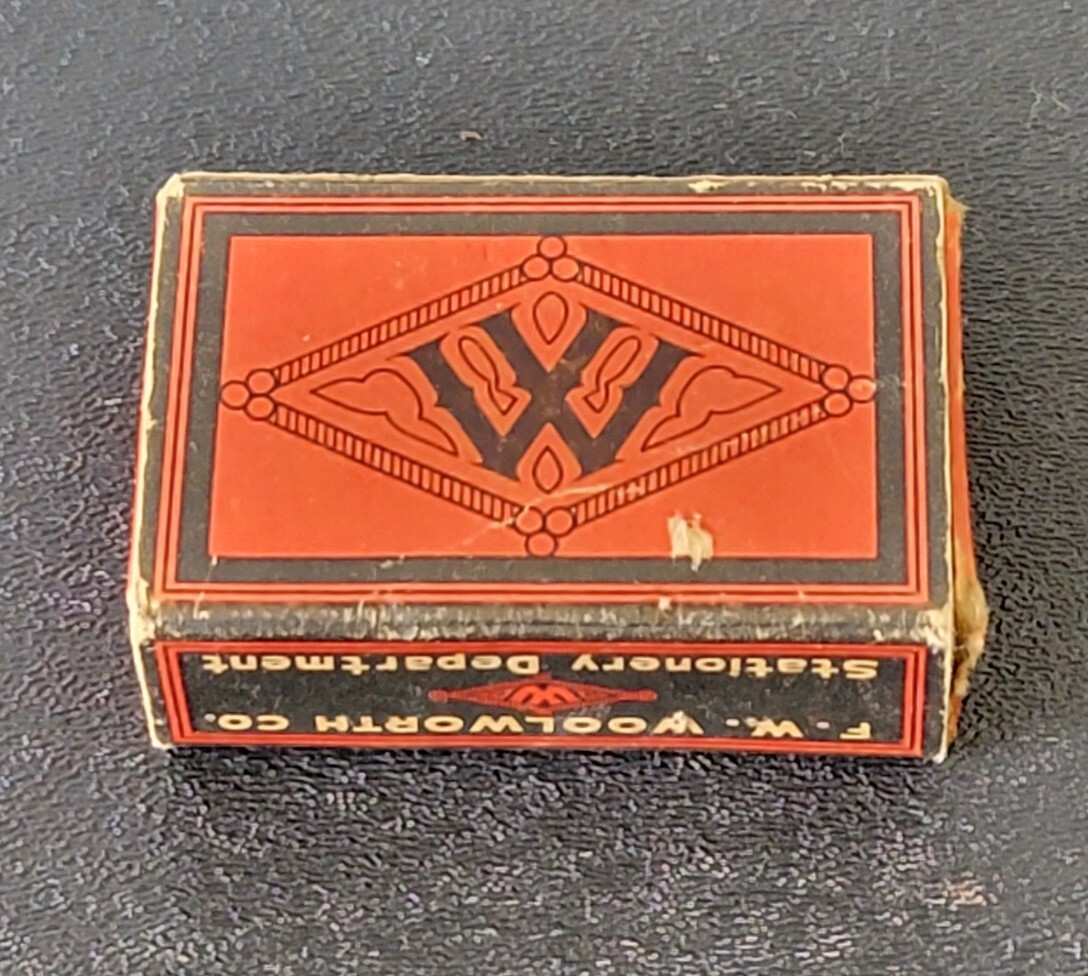 Vintage F.W. Woolworth Stationary Department Collectible Box w/ 7 3
