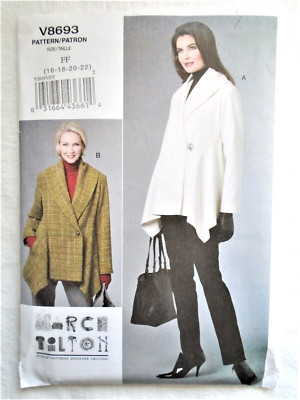 Vogue Pattern 8693 Marcy Tilton Jacket Size FF 16 18 20 22