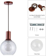 Design Decken Lampe Pendel Hänge Leuchte rund Kugel Glas weiss Schlaf Zimmer