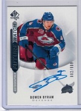 2020-21 SP Authentic Bowen Byram Future Watch Rookie Auto RC #'ed 602/999