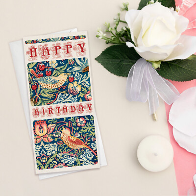 William Morris Luxus Grußkarte Geburtstag Erdbeerdieb Jugendstil SW3