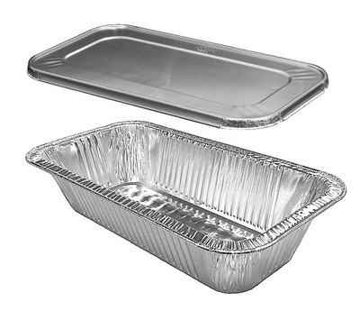 Handi-Foil 1/3 Third-Size TruFit  Medium (4 lb.) Steam Table Aluminum Pan w/Lid 