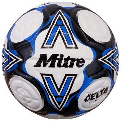 Mitre Delta One Fußball Größen 5 & 4 - FIFA-Qualität geprüft - weiß/blau/schwarz