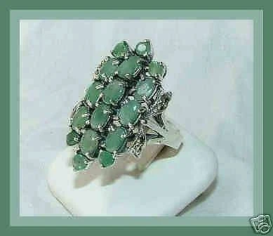 Anelli di lusso verde smeraldo in argento