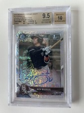 Nick Madrigal 2018 Bowman Draft Chrome Sparkle Refractor Auto/71 BGS9.5