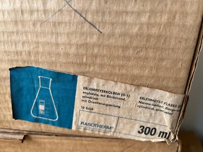 10 Stück Rasotherm Erlenmeyerkolben 300 ml Borosilikatglas enghalsig graduiert