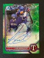 Zion Bannister 2022 Bowman Prospect 1st Chrome Auto Green Shimmer Refractor /99