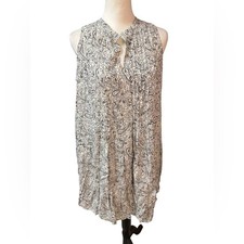 NWT Old Navy Black White Paisley Floral Sleeveless Swing Dress. Women’s sz Large