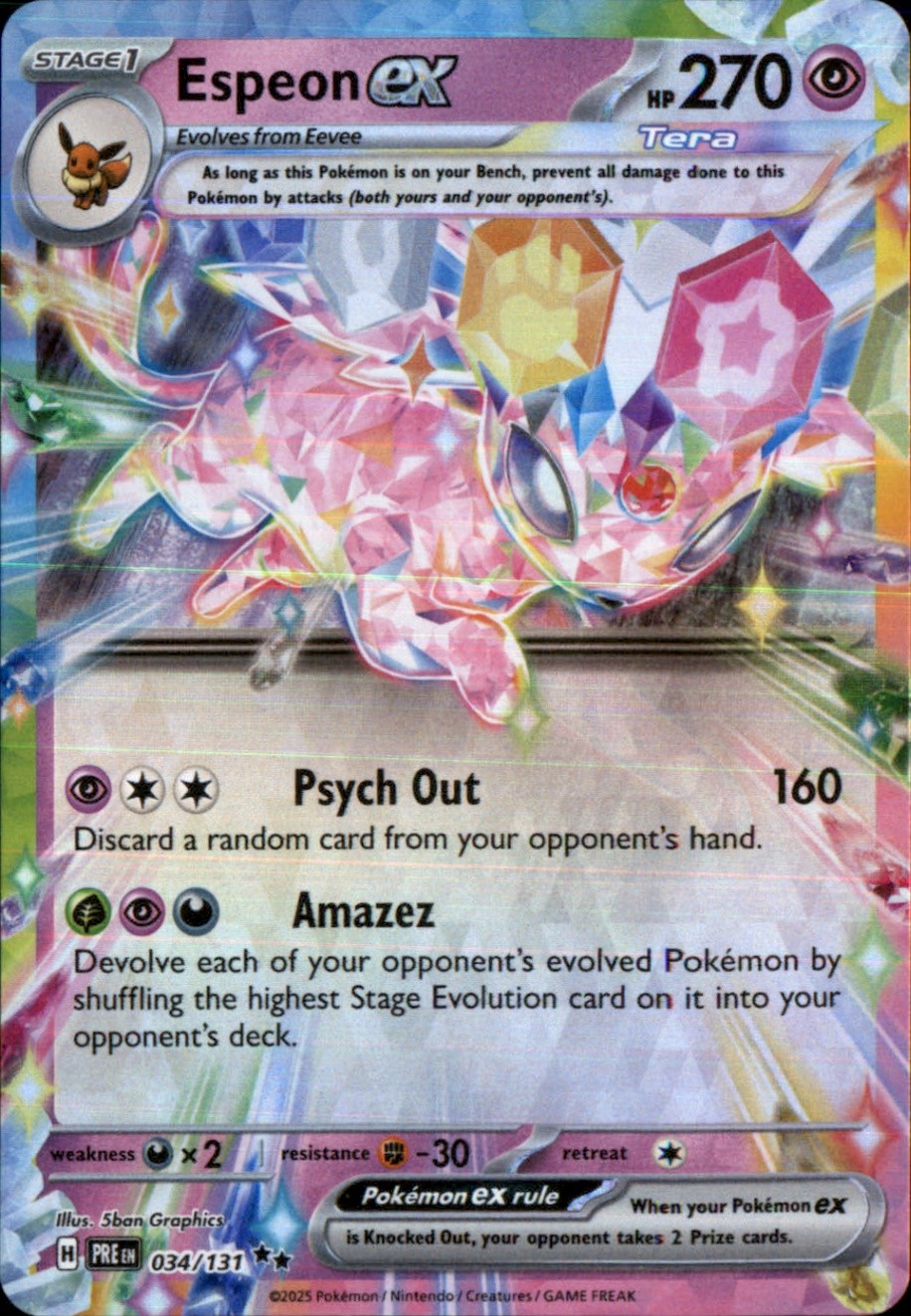 Espeon ex Holo Double Rare SV: Prismatic Evolutions 034/131 NM
