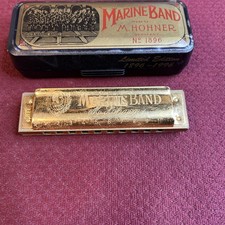 Vintage M Hohner Marine Band Harmonica No 1896 Key of C A440 w/ Original Box