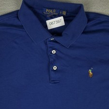 Ralph Lauren Polo Shirt Mens Large Blue Pony Casual Short Sleeve
