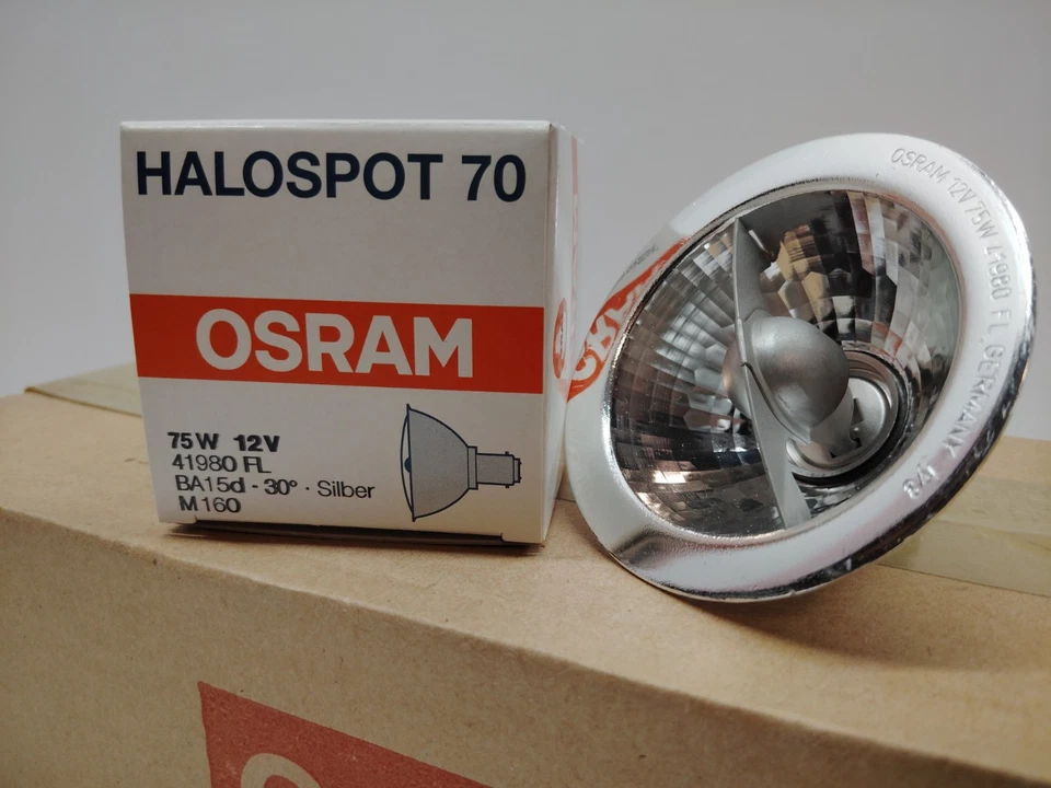 OSRAM HALOSPOT AR70 Aluminum Reflector Lamp 41980 FL 30° 75W BA15d  - Case of 10 - Image 2 of 4