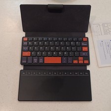 Aswwid Mini Wireless Keyboard with Touchpad and Leather Cover Orange Foldable