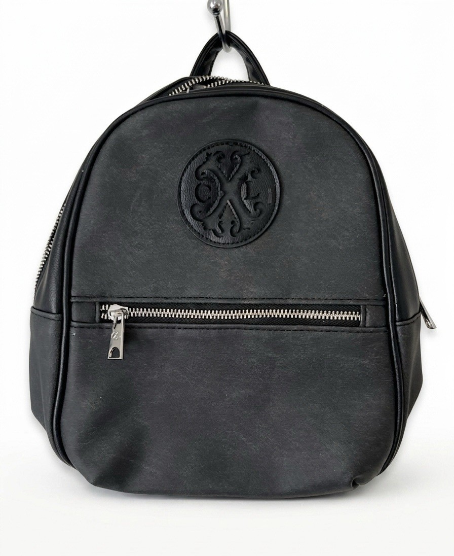 Christian Lacroix Backpack CXL Womens Black Denim Marley PU Zip