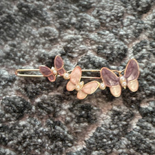Butterfly Pink Purple Gold Metal Hair Clip for Women  Teens