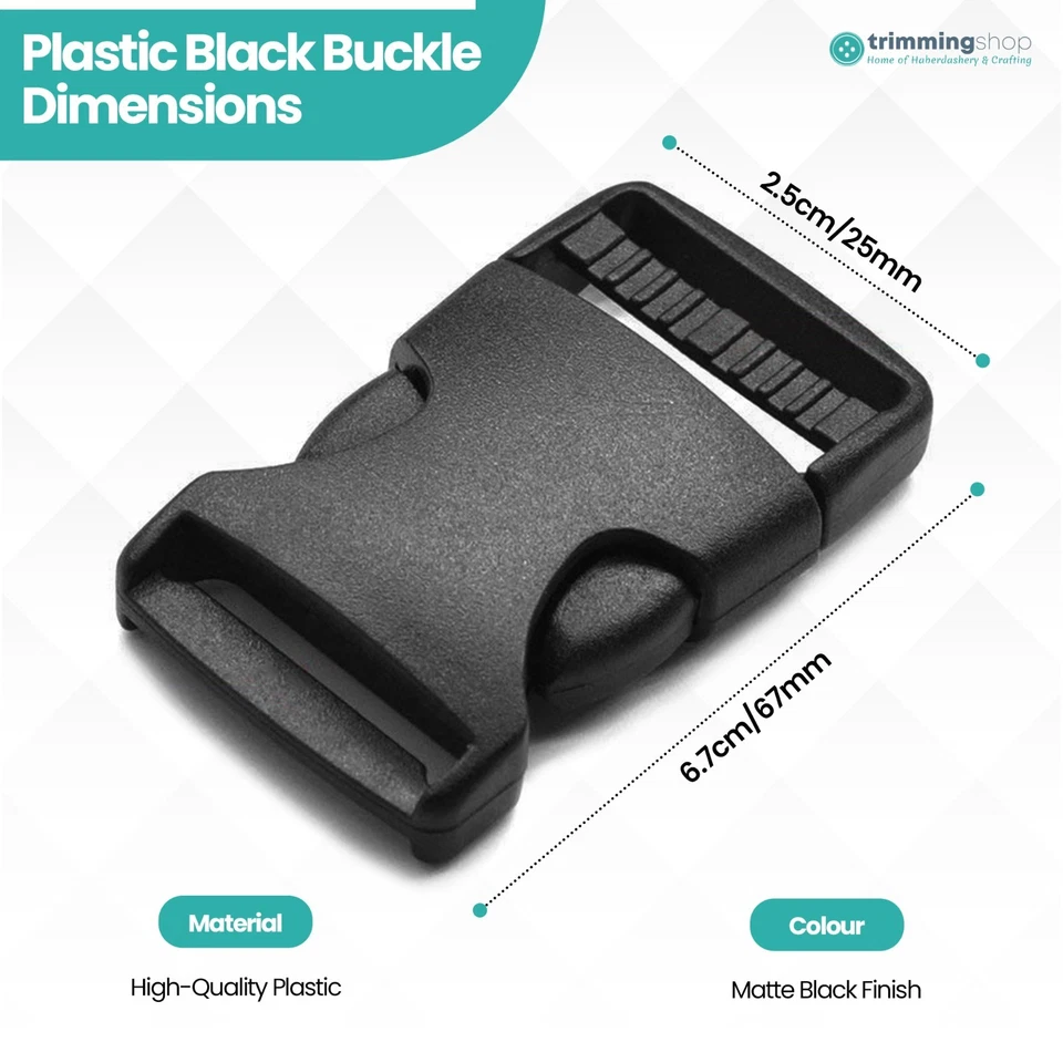Fermoir À Dégagement Latéral 25mm En Plastique Boucle Sangle Pour Sac Ceinture - Photo 4/4