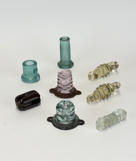 Mixed Lot of Radio Strains Lightning Rod Insulators and Glass Bushings