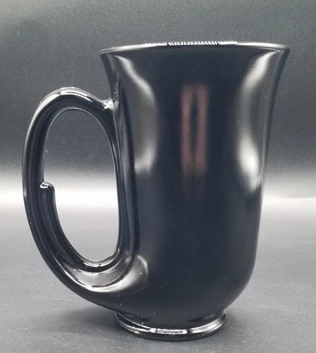 Vintage Tiara Indiana Glass Black Glass Hunter Horn Bugle Mug 8-Oz.