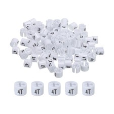 100 x Clothes Hanger Marker 4T, White Colored Hanger Sizer Garment Markers Tag