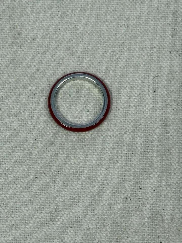 Anillo de eternidad vintage Hidalgo H❤️ Esmalte rojo banda plata 925 talla 7 Foto 2 de 4