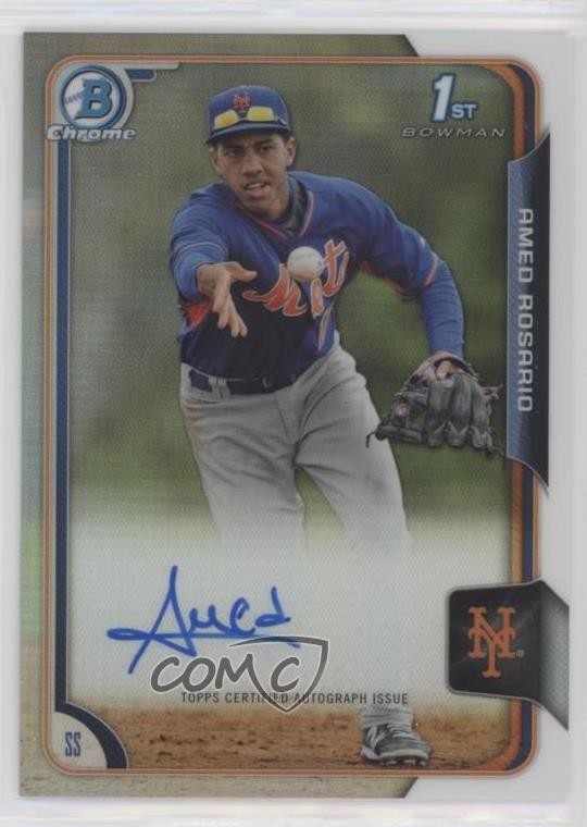 2015 Bowman Chrome Prospects Refractor 80/499 Amed Rosario #BCAP-AMR Auto 7m3
