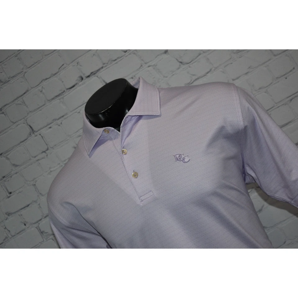 Camisa polo masculina Peter Millar tamanho grande golfe verão conforto desempenho roxo - Imagem 4 de 4