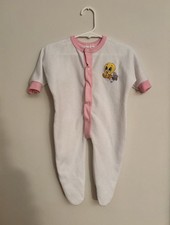 Looney Tunes Lovables Vintage 1996 Gerber Baby Tweety Bird Romper Outfit Medium