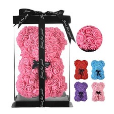 25 CM KÜNSTLICHER TEDDY ROSE BLUMENBÄR MIT BOX ROMANTISCH VALENTINSTAG GESCHENK UK