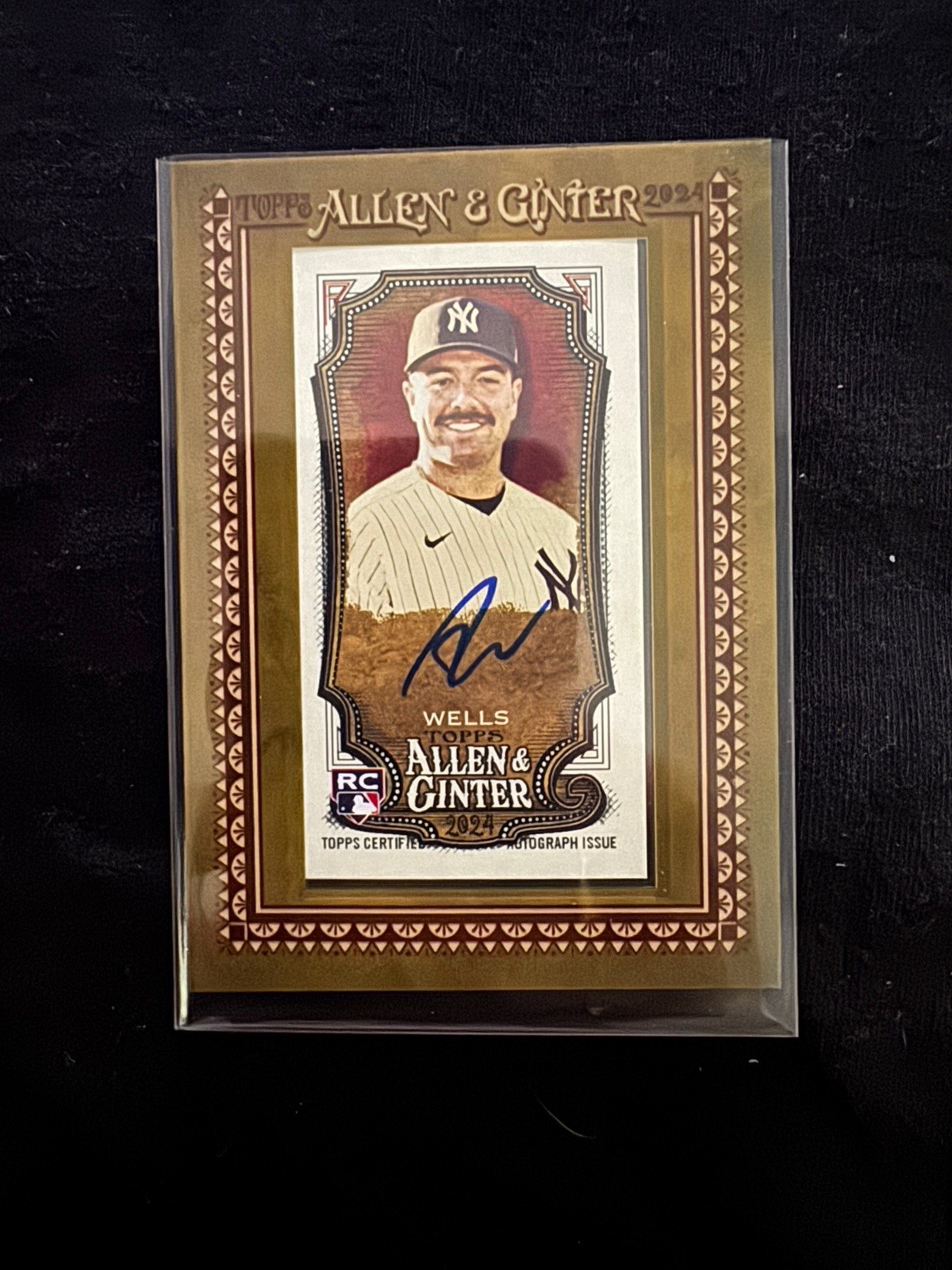 2024 Topps Allen and Ginter Austin Wells mini frame Auto SSP Yankees RC