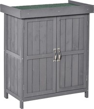 Capanno Attrezzi 2 ante Legno 74x43x88 cm Grigio VivaGarden