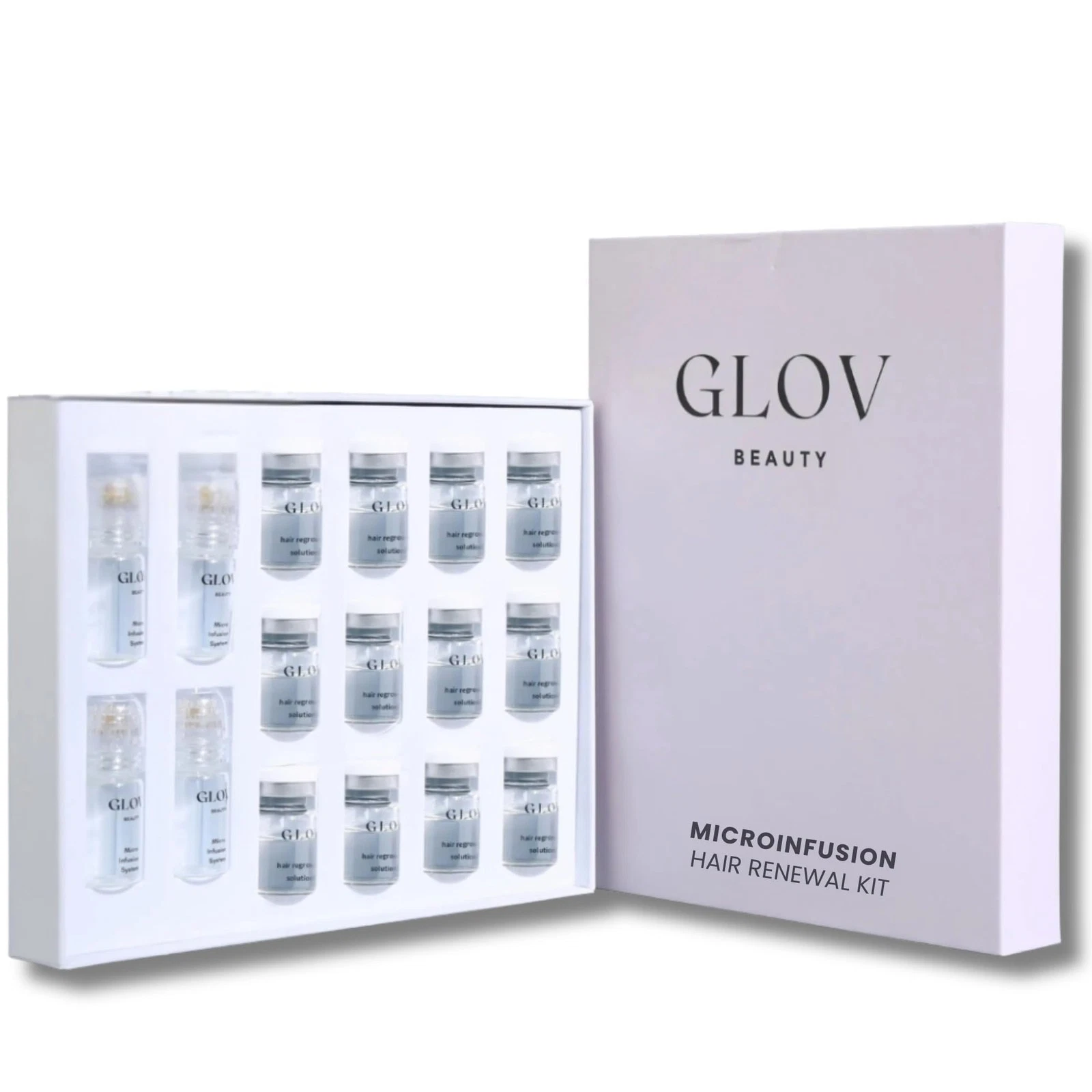 Glov Beauty Micro Infusion Hair Renewal Kit – 0.25mm Gold Derma Stamp with Hy...