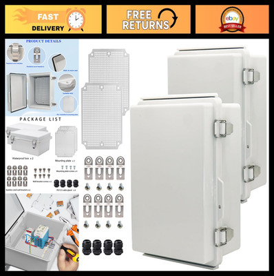 2Pcs Waterproof Electrical Junction Box IP67 ABS Enclosure for Outdoor DIY Proje