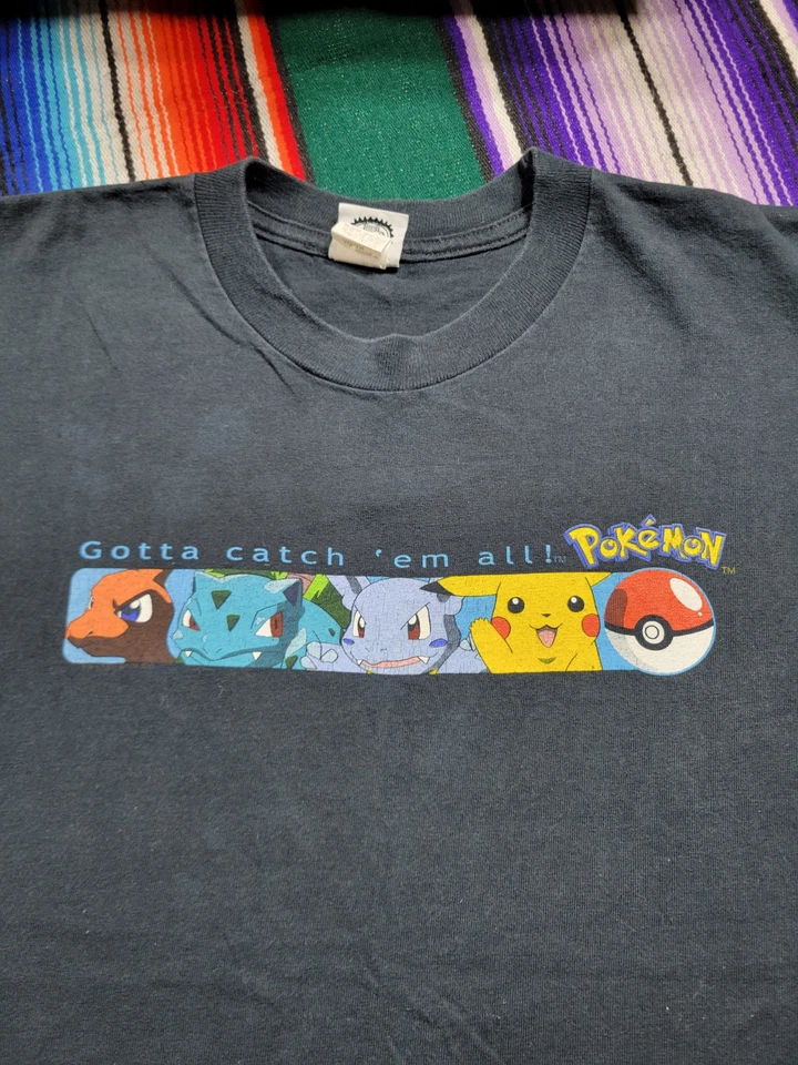 Vintage Single Stitch Pokemon Box Logo 1999 Nintendo T-Shirt Size Youth XL - Image 2 of 4