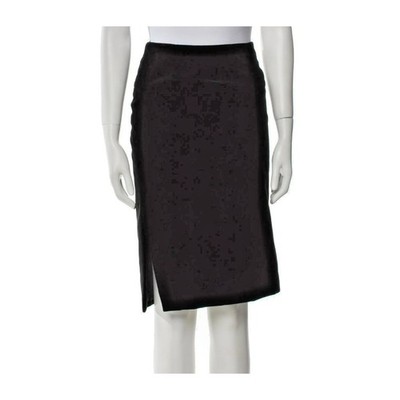 Tom Ford Zip Skirt 8US | 44 IT 100% Cotton Black Slim Fit Designer Essential