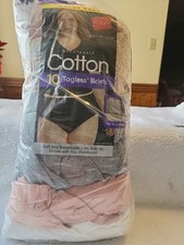 Hanes JMS, Breathable Cotton, 10 Tagless Briefs Size 10/2X Soft No Ride Up