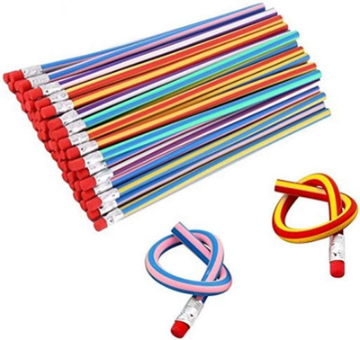 Haawooky 35 Pieces Flexible Soft Pencil Magic Bend Pencils for Kids Children Sch