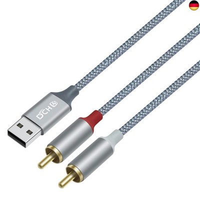 4 Fuß USB auf RCA Audio kabel Typ A auf 2 RCA Adapter kabel 2RCA Y Splitter Nylo