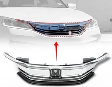 Fit 2016-2017 For Honda Accord LX EX Sedan 4DR Front Cover Bumper Upper Grille