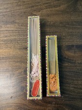 Vintage Wooden Japanese Hand Fans with boxes