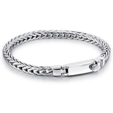 Italian 925 Sterling Silver Foxtail Chain Bracelet 4mm 7" to 9" for Men  Women