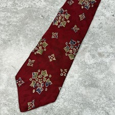 Liberty Of London Silk Tie Mens One Size Red Floral Made In USA Necktie