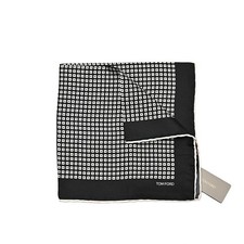 Tom Ford Silk Pocket Square Black Italy 100 All Over Pattern Used