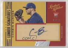2019 Panini Leather & Lumber Rookie Signatures Blue 13/99 Corbin Burnes Auto 1b3