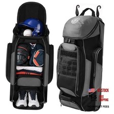 Catchers Gear Bag with Wheels, 99L Large Capacity Rolling Baseball Bag with