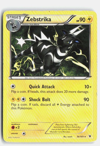 Zebstrika 36/101 Noble Victories Rare Pokemon HP