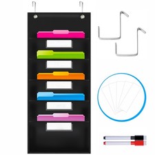 Organization Pocket Chart, Wall File Organizer Folder with 5 File Pockets, 5 ...